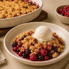 Crumble aux fruits rouges