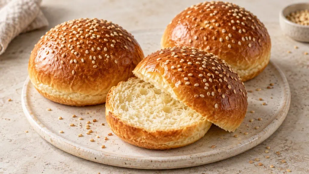 Pains burger briochés artisanaux aux graines de sésame