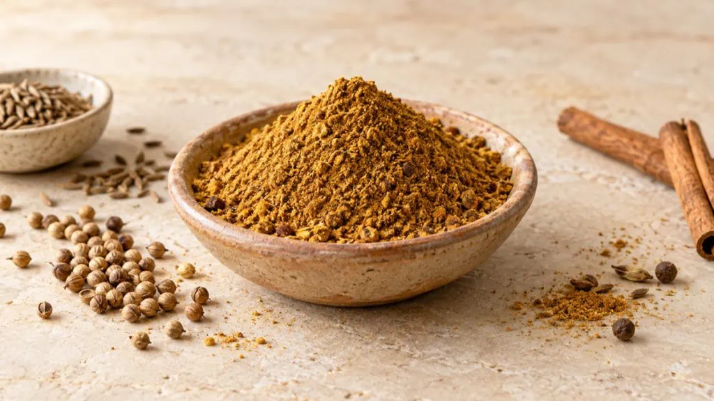 Mélange ras el hanout avec coriandre, cumin et cannelle