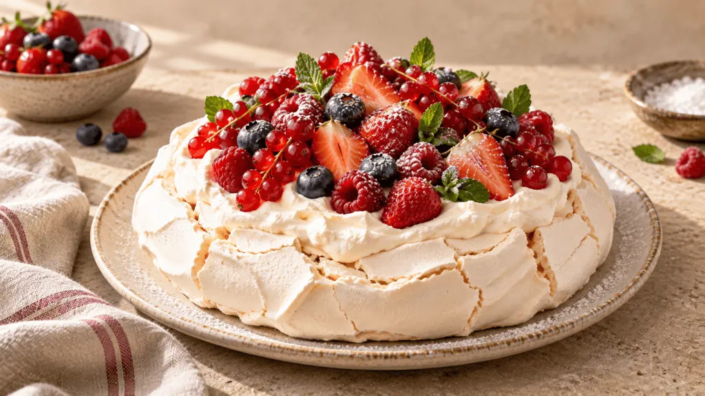 Pavlova aux fruits rouges