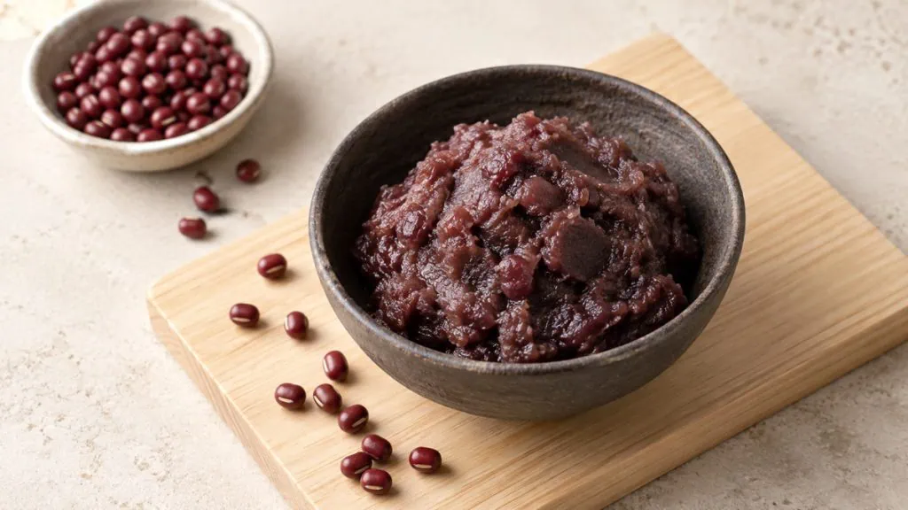 Pâte japonaise anko aux haricots azuki dans un bol