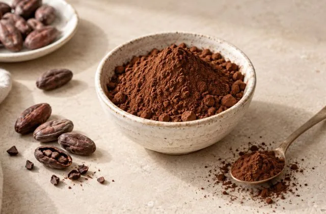 Cacao en poudre non sucré avec fèves de cacao