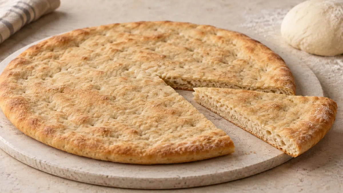 Fond de pizza bas à mie dense révélant une pousse insuffisante