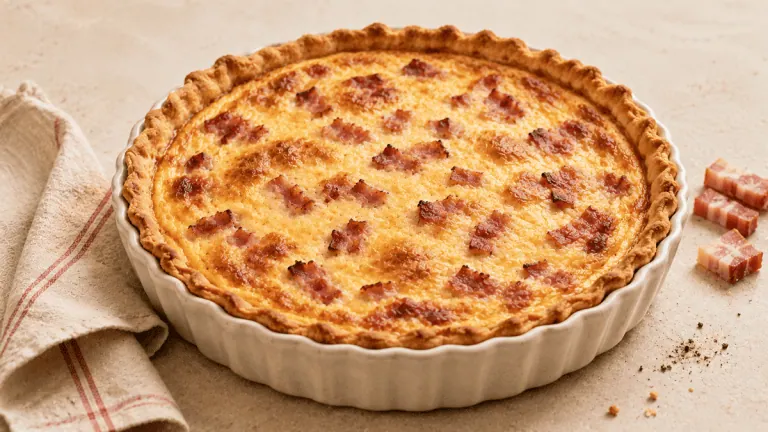 Quiche lorraine traditionnelle aux lardons, sans fromage