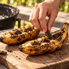 Bananes au chocolat à la braise