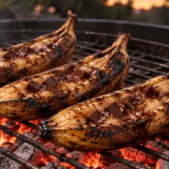 Bananes au chocolat à la braise