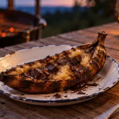 Bananes au chocolat à la braise