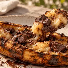 Bananes au chocolat à la braise