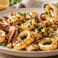 Calamars sautés à l’ail et au persil