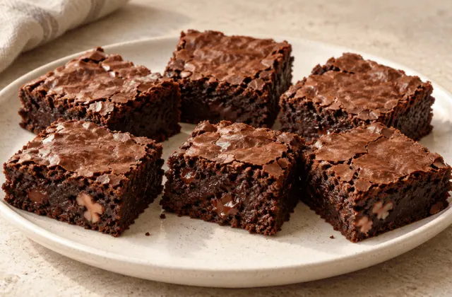 Brownies au chocolat fondants à la croûte fine et craquelée