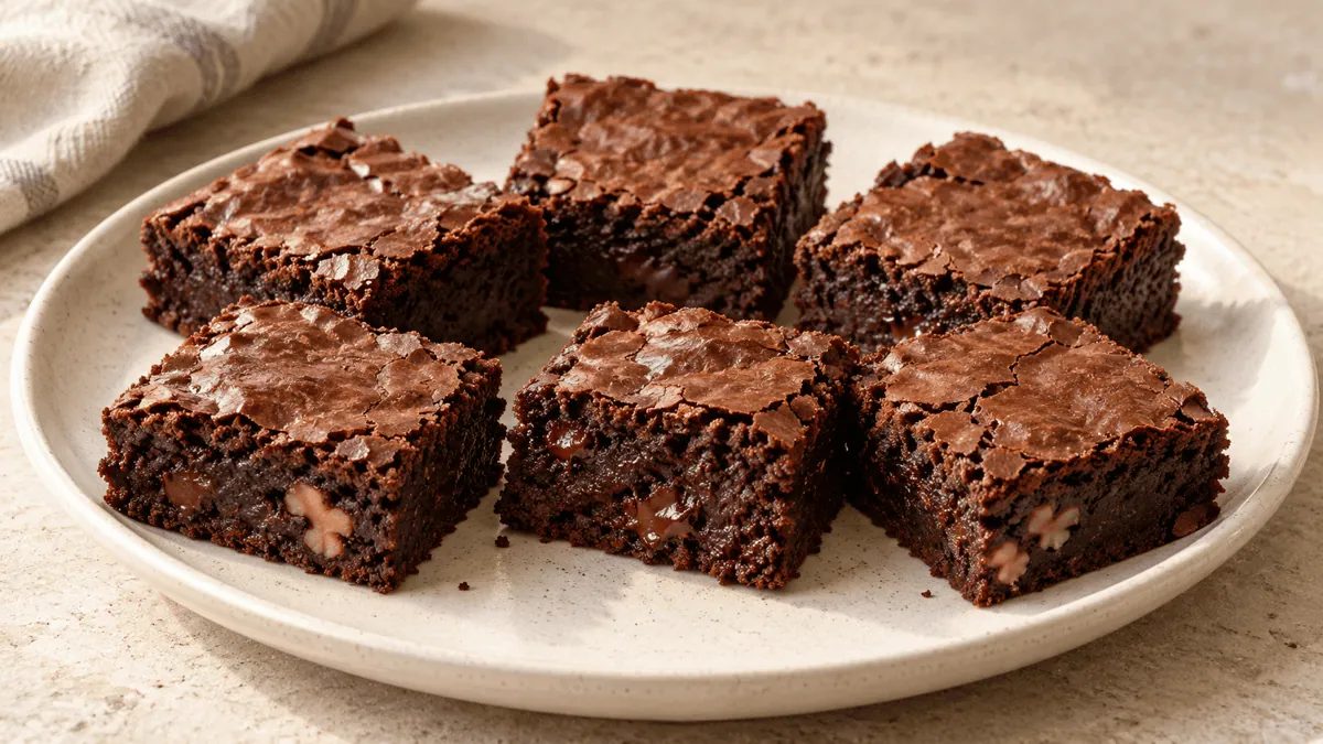 Brownies au chocolat fondants à la croûte fine et craquelée