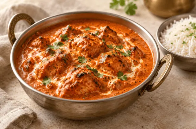 Butter chicken indien avec riz basmati