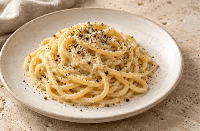 Tonnarelli cacio e pepe au pecorino romano et poivre noir