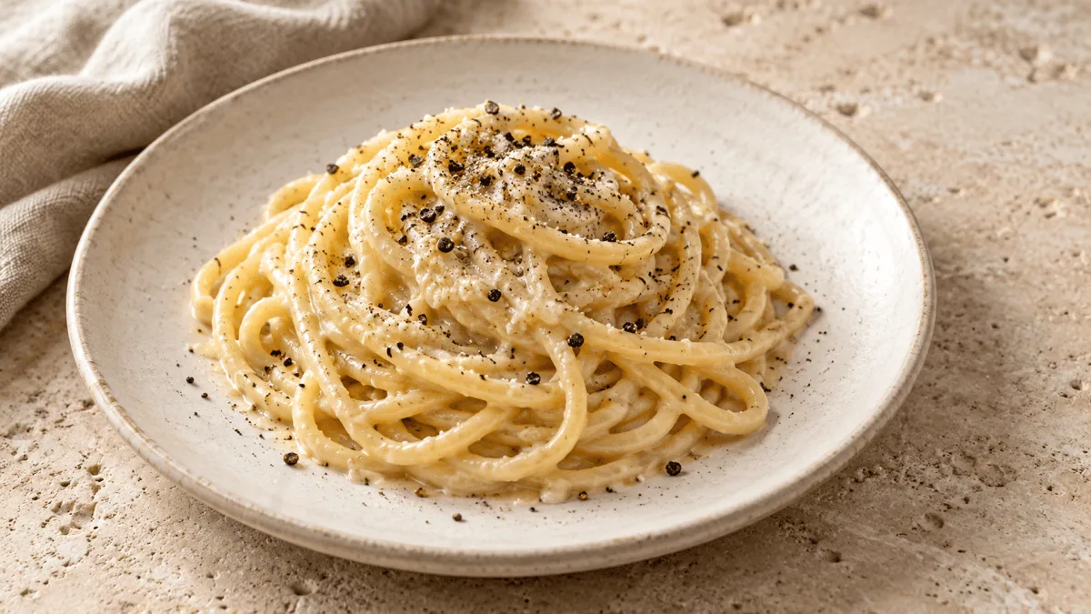 Tonnarelli cacio e pepe au pecorino romano et poivre noir