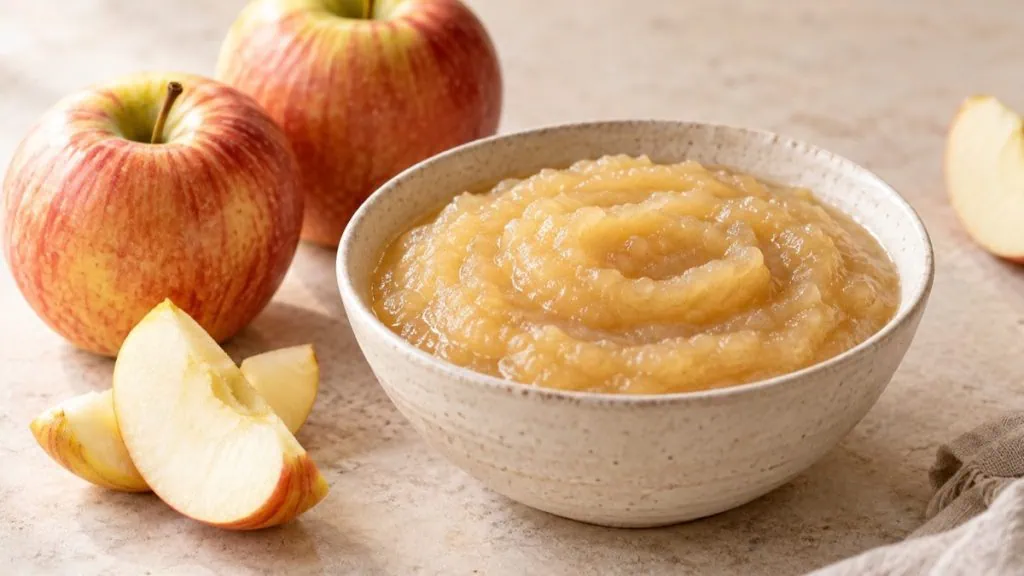 Compote de pommes maison avec pommes fraîches