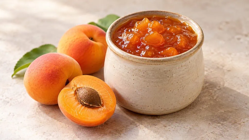 Confiture d’abricot avec fruits frais et morceaux