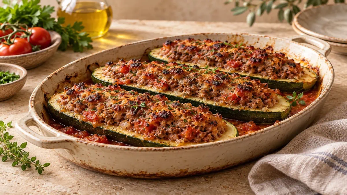 Courgettes farcies, vue principale