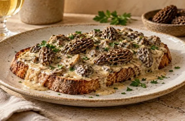 Croûte aux morilles, vue principale