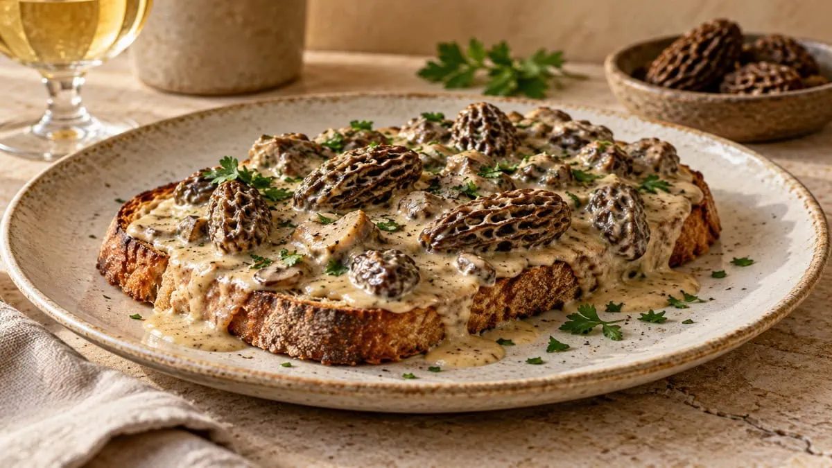 Croûte aux morilles, vue principale