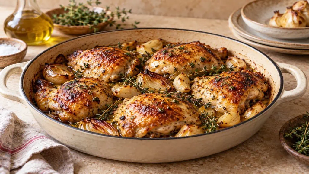 Cuisses de poulet au four, vue principale