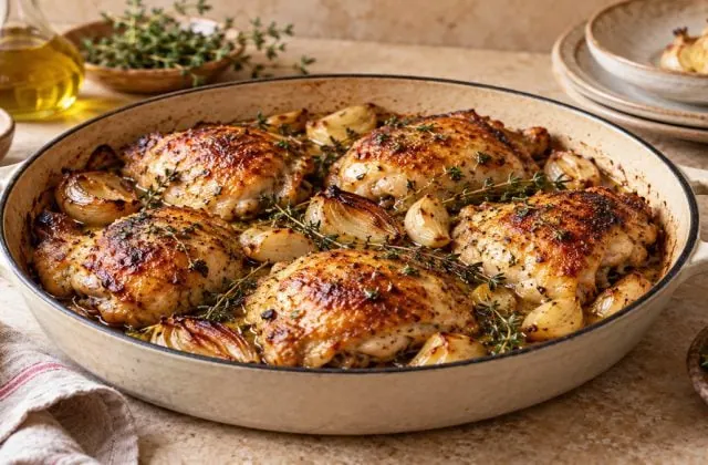 Cuisses de poulet au four, vue principale