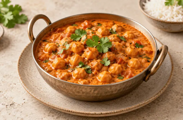 Curry crémeux de pois chiches à la tomate et coriandre
