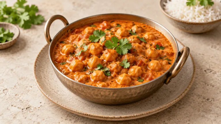 Curry crémeux de pois chiches à la tomate et coriandre