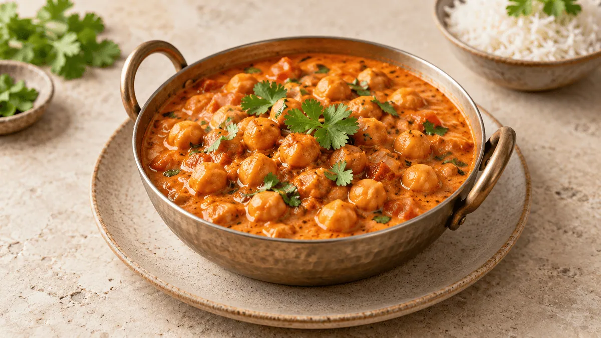 Curry crémeux de pois chiches à la tomate et coriandre