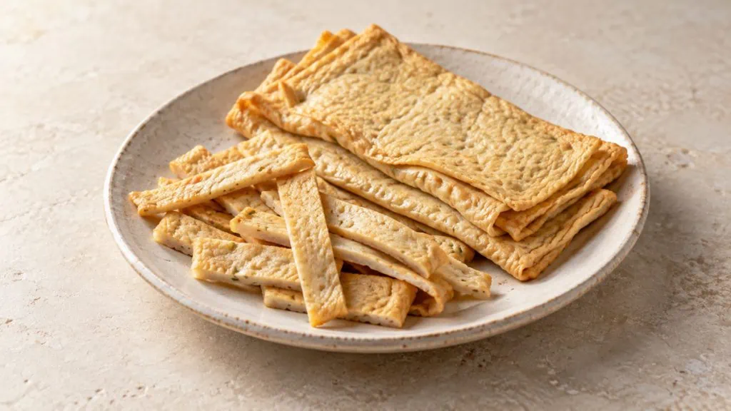 Gâteaux de poisson coréens eomuk en feuilles et en bandes