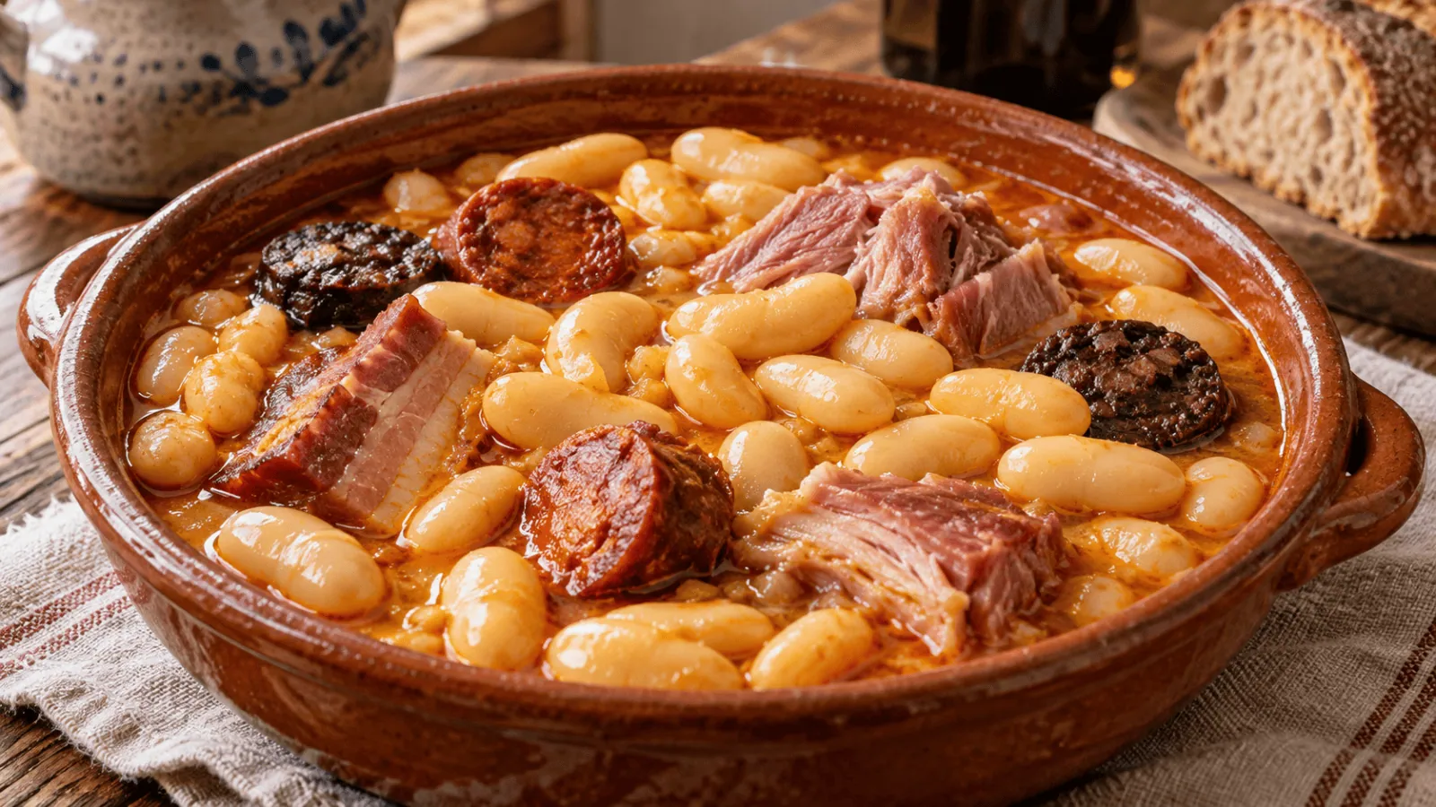 Fabada asturiana aux haricots blancs, chorizo, morcilla et lacón