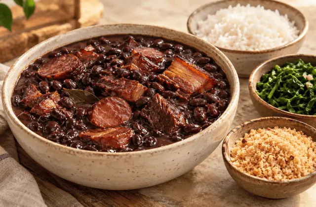Feijoada brésilienne aux haricots noirs