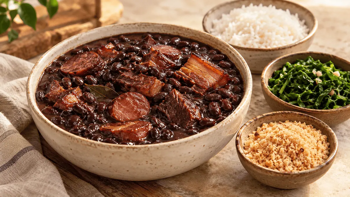 Feijoada brésilienne aux haricots noirs