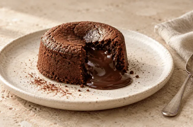 Fondant au chocolat noir au cœur de ganache coulant