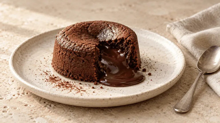 Fondant au chocolat noir au cœur de ganache coulant