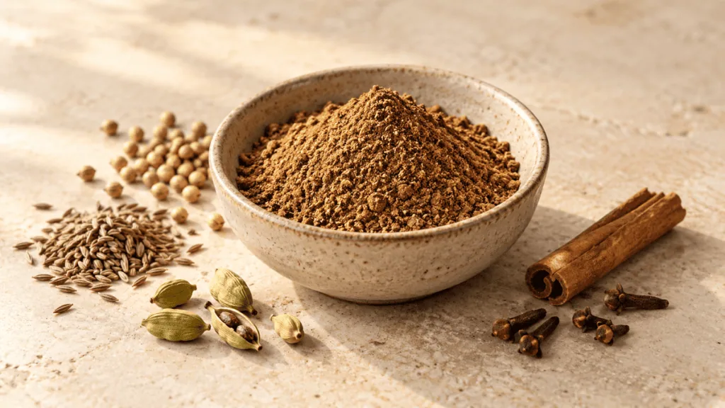 Garam masala et épices entières
