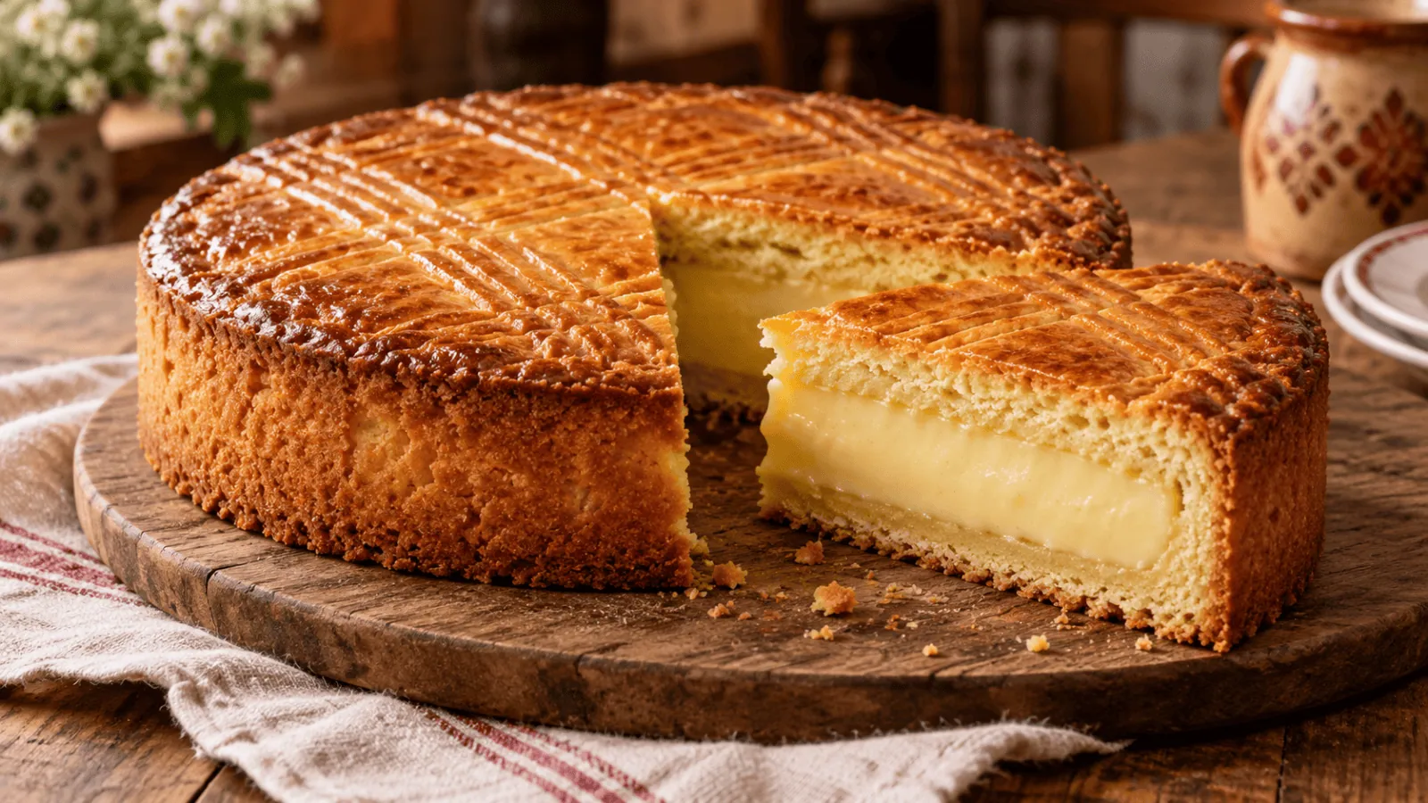 Gâteau basque traditionnel à la crème pâtissière