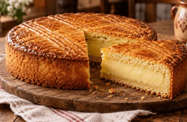 Gâteau basque traditionnel à la crème pâtissière