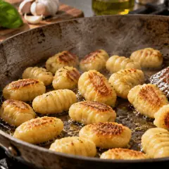 Gnocchis poêlés tomate-mozzarella
