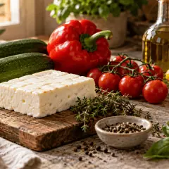 Halloumi grillé aux légumes