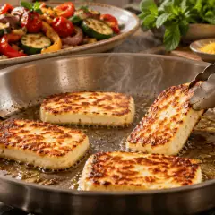 Halloumi poêlé aux légumes