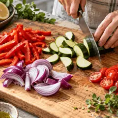Halloumi poêlé aux légumes