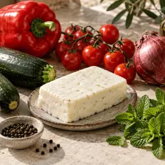 Halloumi poêlé aux légumes