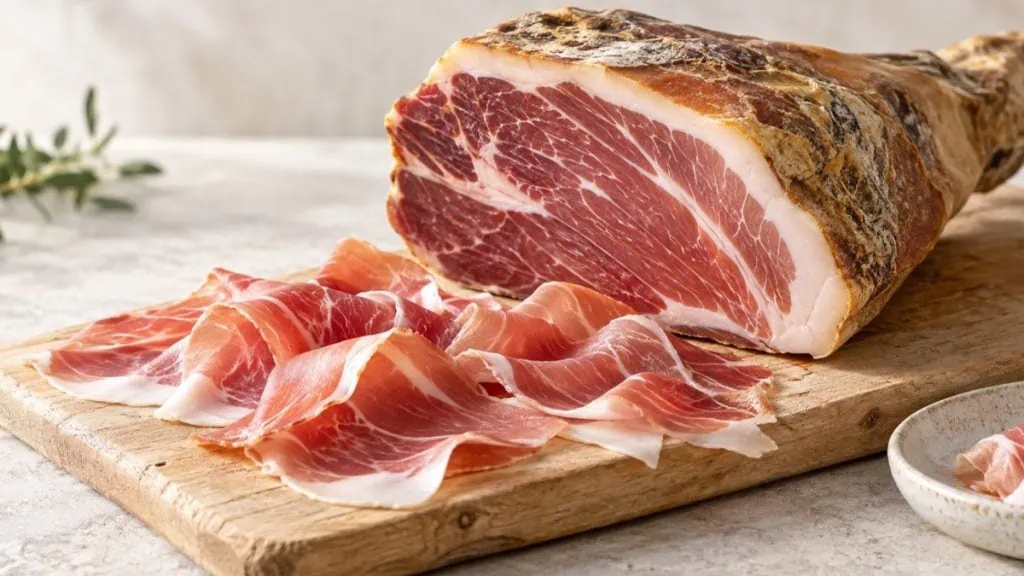 Jambon de Bayonne entier et finement tranché