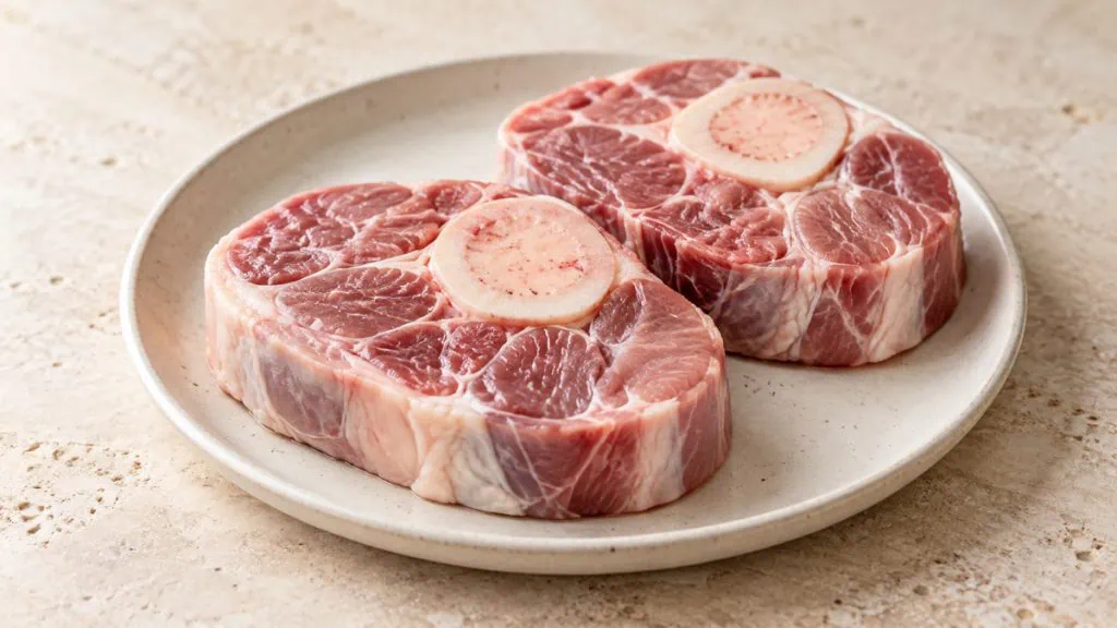 Tranches crues de jarret de veau avec os central et moelle