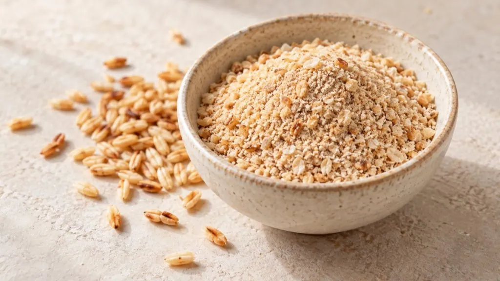 Khao khua thaïlandais avec grains de riz grillés