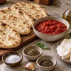 Naan pizza margherita