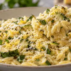 Orzo crémeux courgette-parmesan