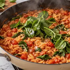 Orzo crémeux tomate-épinards