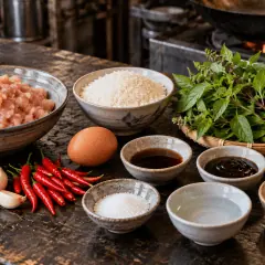 Pad kra pao au poulet