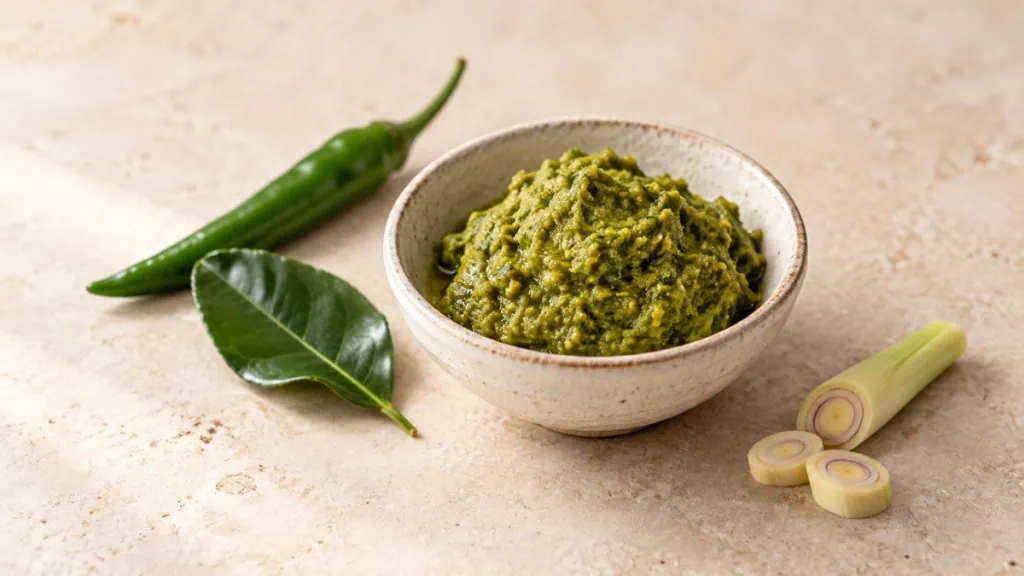Pâte de curry verte thaï avec piment, combava et citronnelle